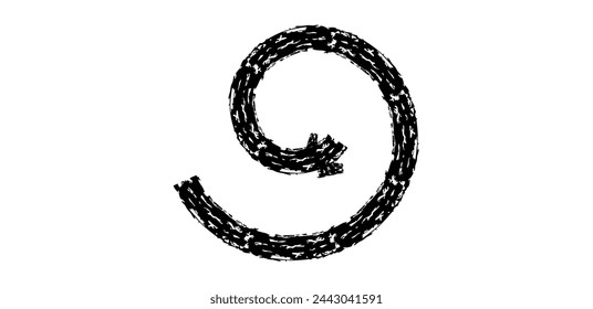 Hand drawn simple arrow drawn with wax crayon, chalk or charcoal. Uneven dry texture for underlining highlighting. Pencil drawn lines, strikethrough, grungy vector isolated on white