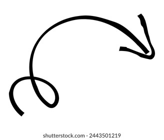 Hand drawn simple arrow drawn with wax crayon, chalk or charcoal. Uneven dry texture for underlining highlighting. Pencil drawn lines, strikethrough, grungy vector isolated on white.