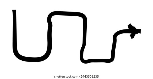 Hand drawn simple arrow drawn with wax crayon, chalk or charcoal. Uneven dry texture for underlining highlighting. Pencil drawn lines, strikethrough, grungy vector isolated on white