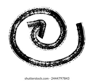 Handgezeichneter einfacher Pfeil, gezeichnet mit Wachskreide, Kreide oder Holzkohle. Unregelmäßige trockene Textur zur Unterstreichung. Bleistift gezeichnete Linien, durchgestrichen, grungy Vektorgrafik isoliert auf Weiß.