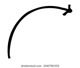 Hand drawn simple arrow drawn with wax crayon, chalk or charcoal. Uneven dry texture for underlining highlighting. Pencil drawn lines, strikethrough, grungy vector isolated on white.