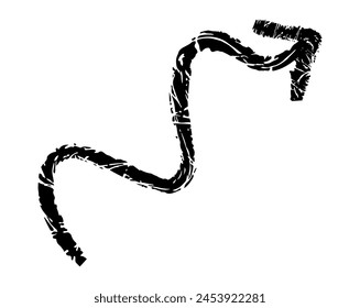 Hand drawn simple arrow drawn with wax crayon, chalk or charcoal. Uneven dry texture for underlining highlighting. Pencil drawn lines, strikethrough, grungy vector isolated on white.