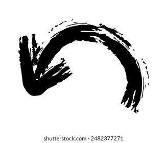 Hand drawn simple arrow drawn with wax crayon, chalk or charcoal. Uneven dry texture for underlining highlighting. Pencil drawn lines, strikethrough, grungy vector isolated on white.