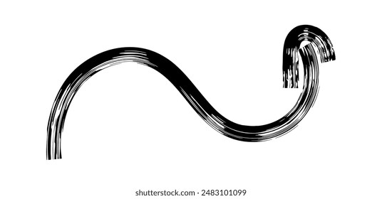 Hand drawn simple arrow drawn with wax crayon, chalk or charcoal. Uneven dry texture for underlining highlighting. Pencil drawn lines, strikethrough, grungy vector isolated on white