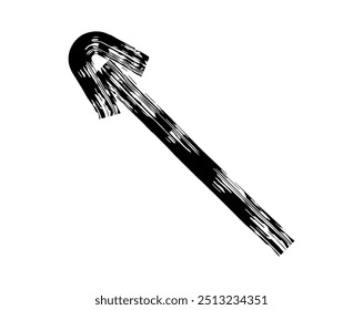 Hand drawn simple arrow drawn with wax crayon, chalk or charcoal. Uneven dry texture for underlining highlighting. Pencil drawn lines, strikethrough, grungy vector isolated on white.