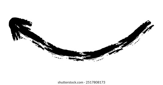 Hand drawn simple arrow drawn with wax crayon, chalk or charcoal. Uneven dry texture for underlining highlighting. Pencil drawn lines, strikethrough, grungy vector isolated on white