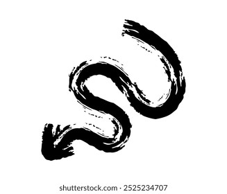 Hand drawn simple arrow drawn with wax crayon, chalk or charcoal. Uneven dry texture for underlining highlighting. Pencil drawn lines, strikethrough, grungy vector isolated on white.
