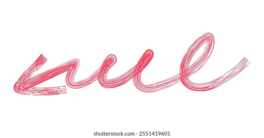 Hand drawn simple arrow drawn with wax crayon, chalk or charcoal. Uneven dry texture for underlining highlighting. Pencil drawn lines, strikethrough, grungy vector isolated on white.