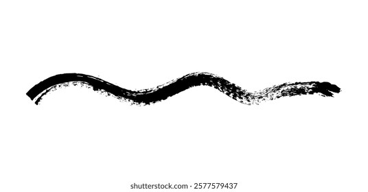 Hand drawn simple arrow drawn with wax crayon, chalk or charcoal. Uneven dry texture for underlining highlighting. Pencil drawn lines, strikethrough, grungy vector isolated on white.