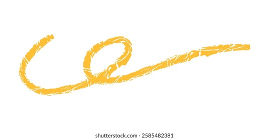 Hand drawn simple arrow drawn with wax crayon, chalk or charcoal. Uneven dry texture for underlining highlighting. Pencil drawn lines, strikethrough, grungy vector isolated on white.