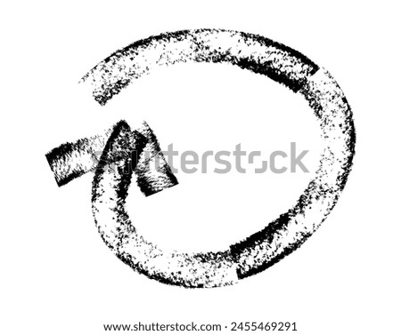 Hand drawn simple arrow drawn with wax crayon, chalk or charcoal. Uneven dry texture for underlining highlighting. Pencil drawn lines, strikethrough, grungy vector isolated on white.