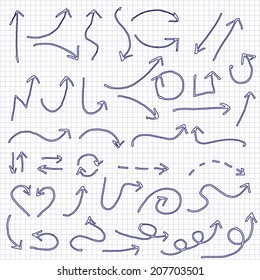 Hand drawn simple arrows set