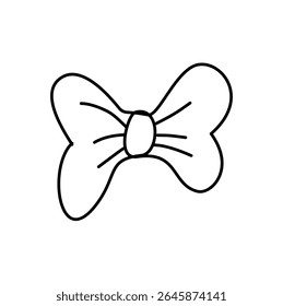Hand Drawn Simple Black Outline Bow Clipart Illustration