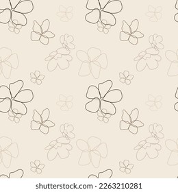 Dibujo manual simple en blanco y negro con una huella floral abstracta. Patrón de collage a la moda. Plantilla de diseño de moda. Papel pintado de arte lineal