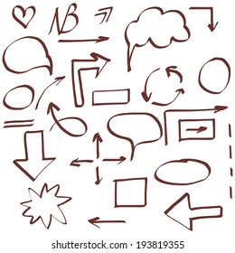 Hand drawn simple business elements vector set