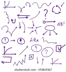 Hand drawn simple business elements vector set