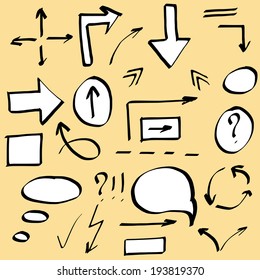 Hand drawn simple business elements vector set