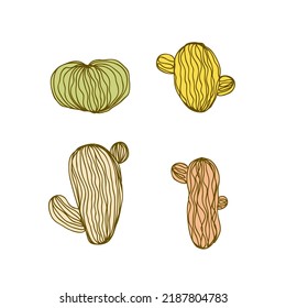 Hand drawn simple cactuses collection. Sketch simple set for tee, stickers, print, poster. Doodle isolated vector illustration for decor and design.



