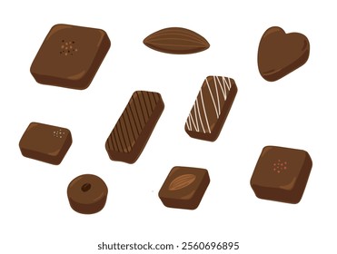 Hand drawn simple chocolate variation set