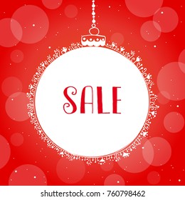 hand drawn simple Christmas and New Year sale doodle background