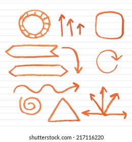 Hand drawn simple design elements set