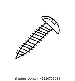 Hand drawn simple doodle vector, black outline drawing. Fixing tools screws. Construction, repair.