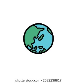 Hand drawn simple earth illustration