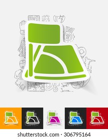 hand drawn simple elements with angle paper sticker shadow