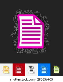 hand drawn simple elements with blank paper sticker shadow