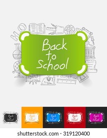 hand drawn simple elements with board paper sticker shadow