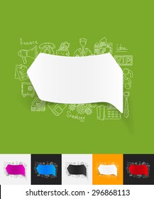 hand drawn simple elements with bubble paper sticker shadow