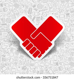 hand drawn simple elements with business paper sticker shadow