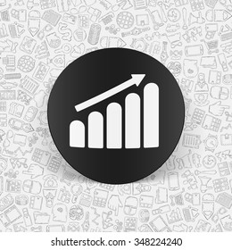 hand drawn simple elements with business paper sticker shadow