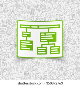 hand drawn simple elements with business paper sticker shadow