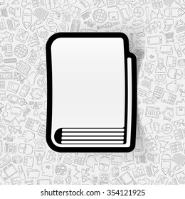 hand drawn simple elements with business paper sticker shadow