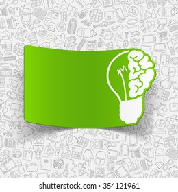 hand drawn simple elements with business paper sticker shadow