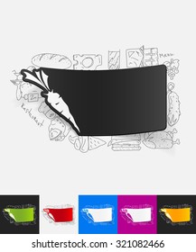 hand drawn simple elements with carrots paper sticker shadow