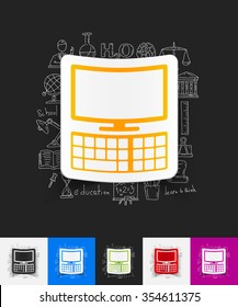 hand drawn simple elements with computer paper sticker shadow