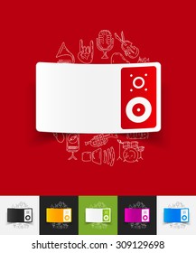 hand drawn simple elements with dynamic paper sticker shadow