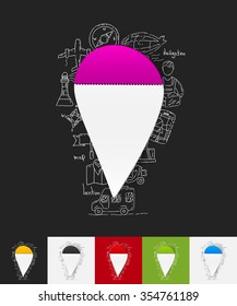 hand drawn simple elements with geometric paper sticker shadow