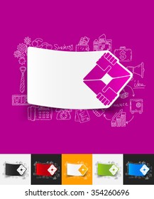 hand drawn simple elements with handshake paper sticker shadow