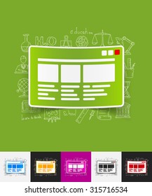 hand drawn simple elements with interface paper sticker shadow