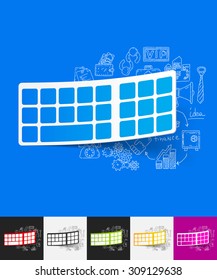hand drawn simple elements with keyboard paper sticker shadow