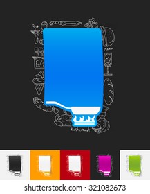 hand drawn simple elements with pan paper sticker shadow