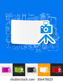hand drawn simple elements with photo paper sticker shadow