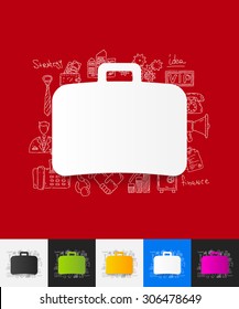 hand drawn simple elements with portfolio paper sticker shadow