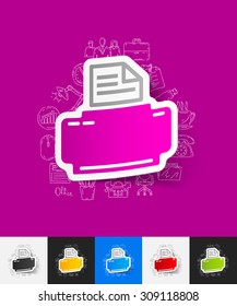 hand drawn simple elements with printer paper sticker shadow
