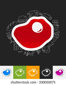 hand drawn simple elements with scrambled paper sticker shadow