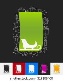 hand drawn simple elements with sledge paper sticker shadow