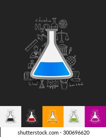 hand drawn simple elements with tube paper sticker shadow